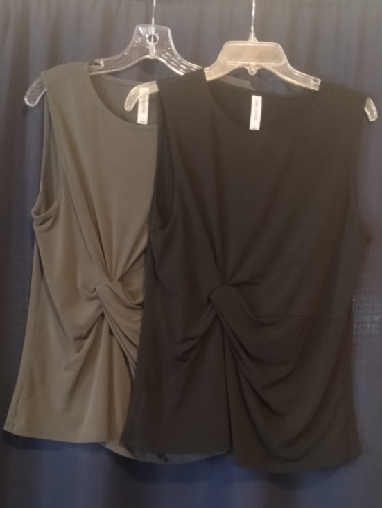 Zenana Outfitters Tops - Zenana Outfitters Twist-Knot Sleeveless Tank - One Is Gray & One Is Black